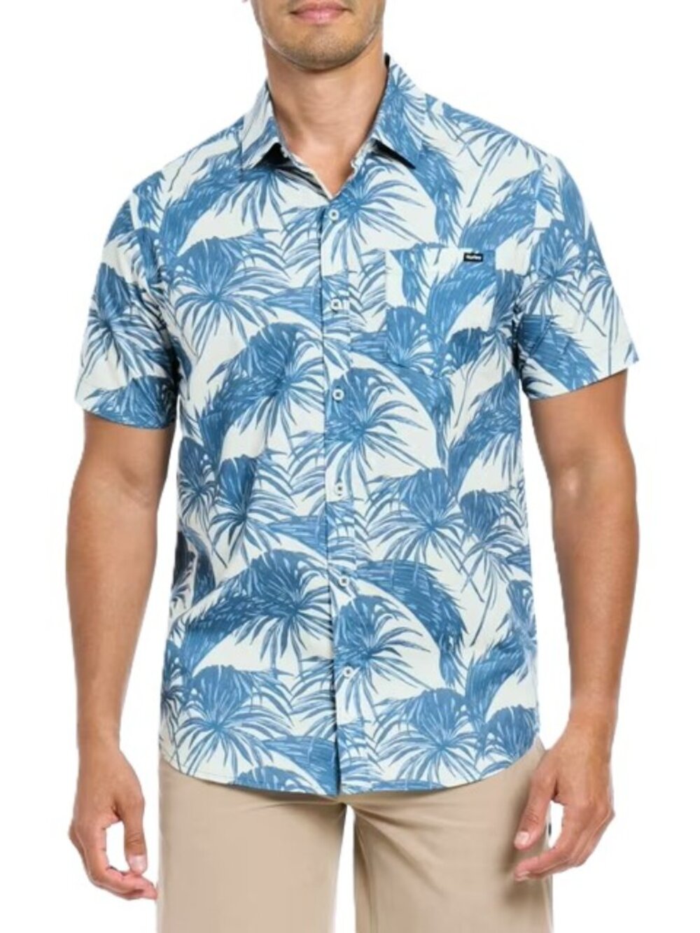 HURLEY Men's Patio Printed Woven Shirt. Plus Size XXL